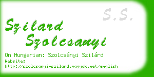 szilard szolcsanyi business card