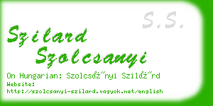 szilard szolcsanyi business card